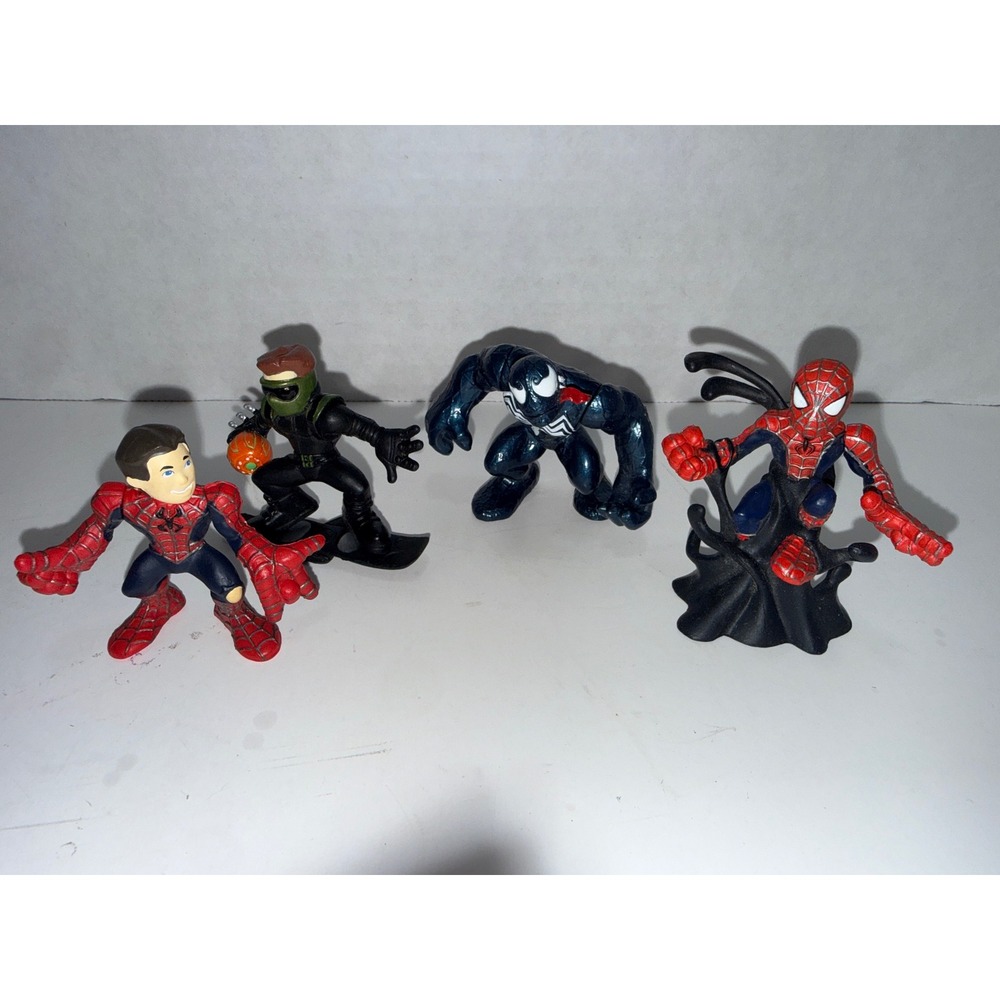 Marvel Super Hero Squad Spider-man Unmasked Blue Venom Red Tongue Figures 2006